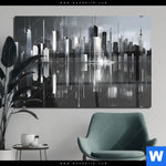 Acrylglasbild Futuristische Skyline Querformat Produktvorschau mit dem Bild Futuristische Skyline im Format Querformat.