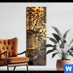 Acrylglasbild Geheimnisvoller Leopard Schmal Produktvorschau mit dem Bild Geheimnisvoller Leopard im Format Schmal.