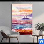 Acrylglasbild Gemaelde Mit Boot Im Sonnenuntergang Hochformat Produktvorschau mit dem Bild Gemälde mit Boot im Sonnenuntergang im Format Hochformat.