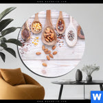 Acrylglasbild Gesunde Vielfalt Aus Loeffeln Rund Produktvorschau mit dem Bild Gesunde Vielfalt aus Löffeln im Format Rund.