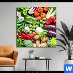 Acrylglasbild Gesundes Gemuese Quadrat Produktvorschau mit dem Bild Gesundes Gemüse im Format Quadrat.