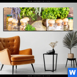 Acrylglasbild Getrocknete Kraeuter Panorama Produktvorschau mit dem Bild Getrocknete Kräuter im Format Panorama.