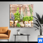 Acrylglasbild Getrocknete Kraeuter Quadrat Produktvorschau mit dem Bild Getrocknete Kräuter im Format Quadrat.