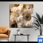 Acrylglasbild Goldene Bluetenpracht Quadrat Produktvorschau mit dem Bild Goldene Blütenpracht im Format Quadrat.