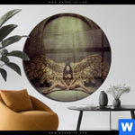 Acrylglasbild Goldene Fluegel Rund Produktvorschau mit dem Bild Goldene Flügel im Format Rund.