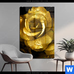 Acrylglasbild Goldene Rose Hochformat Produktvorschau mit dem Bild Goldene Rose im Format Hochformat.