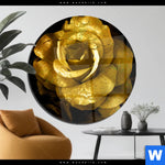 Acrylglasbild Goldene Rose Rund Produktvorschau mit dem Bild Goldene Rose im Format Rund.
