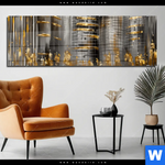 Acrylglasbild Goldene Skyline Vision Panorama Produktvorschau mit dem Bild Goldene Skyline Vision im Format Panorama.