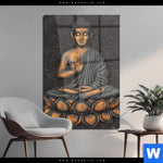 Acrylglasbild Goldener Buddha Hochformat Produktvorschau mit dem Bild Goldener Buddha im Format Hochformat.