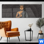 Acrylglasbild Goldener Buddha Panorama Produktvorschau mit dem Bild Goldener Buddha im Format Panorama.