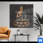 Acrylglasbild Goldener Buddha Quadrat Produktvorschau mit dem Bild Goldener Buddha im Format Quadrat.