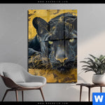Acrylglasbild Goldener Panther Hochformat Produktvorschau mit dem Bild Goldener Panther im Format Hochformat.