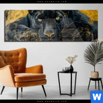 Acrylglasbild Goldener Panther Panorama Produktvorschau mit dem Bild Goldener Panther im Format Panorama.