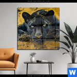 Acrylglasbild Goldener Panther Quadrat Produktvorschau mit dem Bild Goldener Panther im Format Quadrat.