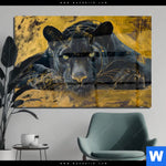 Acrylglasbild Goldener Panther Querformat Produktvorschau mit dem Bild Goldener Panther im Format Querformat.