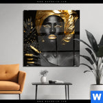 Acrylglasbild Goldenes Ananasmaedchen No 1 Quadrat Produktvorschau mit dem Bild Goldenes Ananasmädchen No.1 im Format Quadrat.