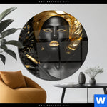 Acrylglasbild Goldenes Ananasmaedchen No 1 Rund Produktvorschau mit dem Bild Goldenes Ananasmädchen No.1 im Format Rund.