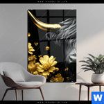 Acrylglasbild Goldenes Hochlandrind Hochformat Produktvorschau mit dem Bild Goldenes Hochlandrind im Format Hochformat.