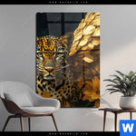 Acrylglasbild Goldfluegel Leopard Hochformat Produktvorschau mit dem Bild Goldflügel-Leopard im Format Hochformat.