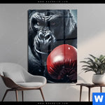 Acrylglasbild Gorilla Mit Roten Boxhandschuhen Hochformat Produktvorschau mit dem Bild Gorilla mit roten Boxhandschuhen im Format Hochformat.