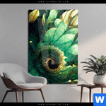 Acrylglasbild Gruene Spiralblaetter Hochformat Produktvorschau mit dem Bild Grüne Spiralblätter im Format Hochformat.