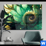 Acrylglasbild Gruene Spiralblaetter Querformat Produktvorschau mit dem Bild Grüne Spiralblätter im Format Querformat.