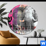 Acrylglasbild Grunge Elefant Rund Produktvorschau mit dem Bild Grunge Elefant im Format Rund.
