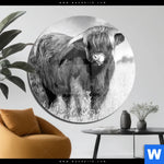 Acrylglasbild Hochlandkuh Auf Einer Wiese Rund Produktvorschau mit dem Bild Hochlandkuh auf einer Wiese im Format Rund.