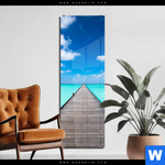 Acrylglasbild Hoelzernes Pier Schmal Produktvorschau mit dem Bild Hölzernes Pier im Format Schmal.