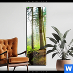 Acrylglasbild Idyllischer Wald Bei Sonnenaufgang Schmal Produktvorschau mit dem Bild Idyllischer Wald bei Sonnenaufgang im Format Schmal.