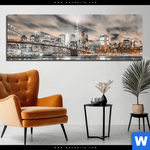 Acrylglasbild Innenstadt Von Manhattan Panorama Produktvorschau mit dem Bild Innenstadt von Manhattan im Format Panorama.