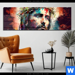 Acrylglasbild Jesus Christus Mit Dornenkrone Panorama Produktvorschau mit dem Bild Jesus Christus mit Dornenkrone im Format Panorama.