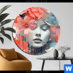 Acrylglasbild Jolanda Frau Mit Blumen Im Haar Rund Produktvorschau mit dem Bild Jolanda - Frau mit Blumen im Haar im Format Rund.