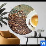 Acrylglasbild Kaffee Genuss Rund Produktvorschau mit dem Bild Kaffee-Genuss im Format Rund.