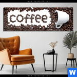 Acrylglasbild Kaffeegenuss Aus Besten Bohnen Panorama Produktvorschau mit dem Bild Kaffeegenuss aus besten Bohnen im Format Panorama.
