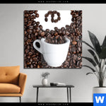 Acrylglasbild Kaffeegenuss Aus Besten Bohnen Quadrat Produktvorschau mit dem Bild Kaffeegenuss aus besten Bohnen im Format Quadrat.