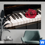 Acrylglasbild Klavier Rose Querformat Produktvorschau mit dem Bild Klavier & Rose im Format Querformat.