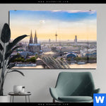 Acrylglasbild Koelner Skyline Querformat Produktvorschau mit dem Bild Kölner Skyline im Format Querformat.
