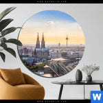 Acrylglasbild Koelner Skyline Rund Produktvorschau mit dem Bild Kölner Skyline im Format Rund.