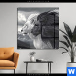 Acrylglasbild Kontrast Loewenkraft Quadrat Produktvorschau mit dem Bild Kontrast Löwenkraft im Format Quadrat.
