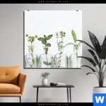 Acrylglasbild Kraeuter In Flaschen Quadrat Produktvorschau mit dem Bild Kräuter in Flaschen im Format Quadrat.