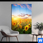 Acrylglasbild Leuchtend Gelbe Sonnenblumen Am Abend Hochformat Produktvorschau mit dem Bild Leuchtend gelbe Sonnenblumen am Abend im Format Hochformat.