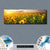 Acrylglasbild | Leuchtend gelbe Sonnenblumen am Abend | Panorama