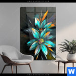 Acrylglasbild Leuchtende Fantasieblueten Hochformat Produktvorschau mit dem Bild Leuchtende Fantasieblüten im Format Hochformat.
