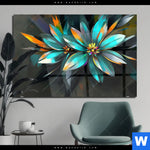 Acrylglasbild Leuchtende Fantasieblueten Querformat Produktvorschau mit dem Bild Leuchtende Fantasieblüten im Format Querformat.