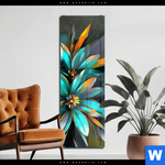 Acrylglasbild Leuchtende Fantasieblueten Schmal Produktvorschau mit dem Bild Leuchtende Fantasieblüten im Format Schmal.