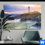 Acrylglasbild Leuchtturm Bei Stuermischer See Querformat Produktvorschau mit dem Bild Leuchtturm bei stürmischer See im Format Querformat.