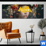 Acrylglasbild Like Florales Portraet Panorama Produktvorschau mit dem Bild LIKE - Florales Porträt im Format Panorama.