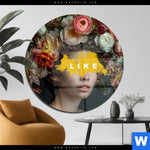 Acrylglasbild Like Florales Portraet Rund Produktvorschau mit dem Bild LIKE - Florales Porträt im Format Rund.