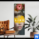 Acrylglasbild Like Florales Portraet Schmal Produktvorschau mit dem Bild LIKE - Florales Porträt im Format Schmal.